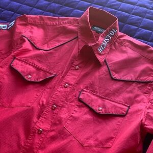 Red Western Men's Shirt